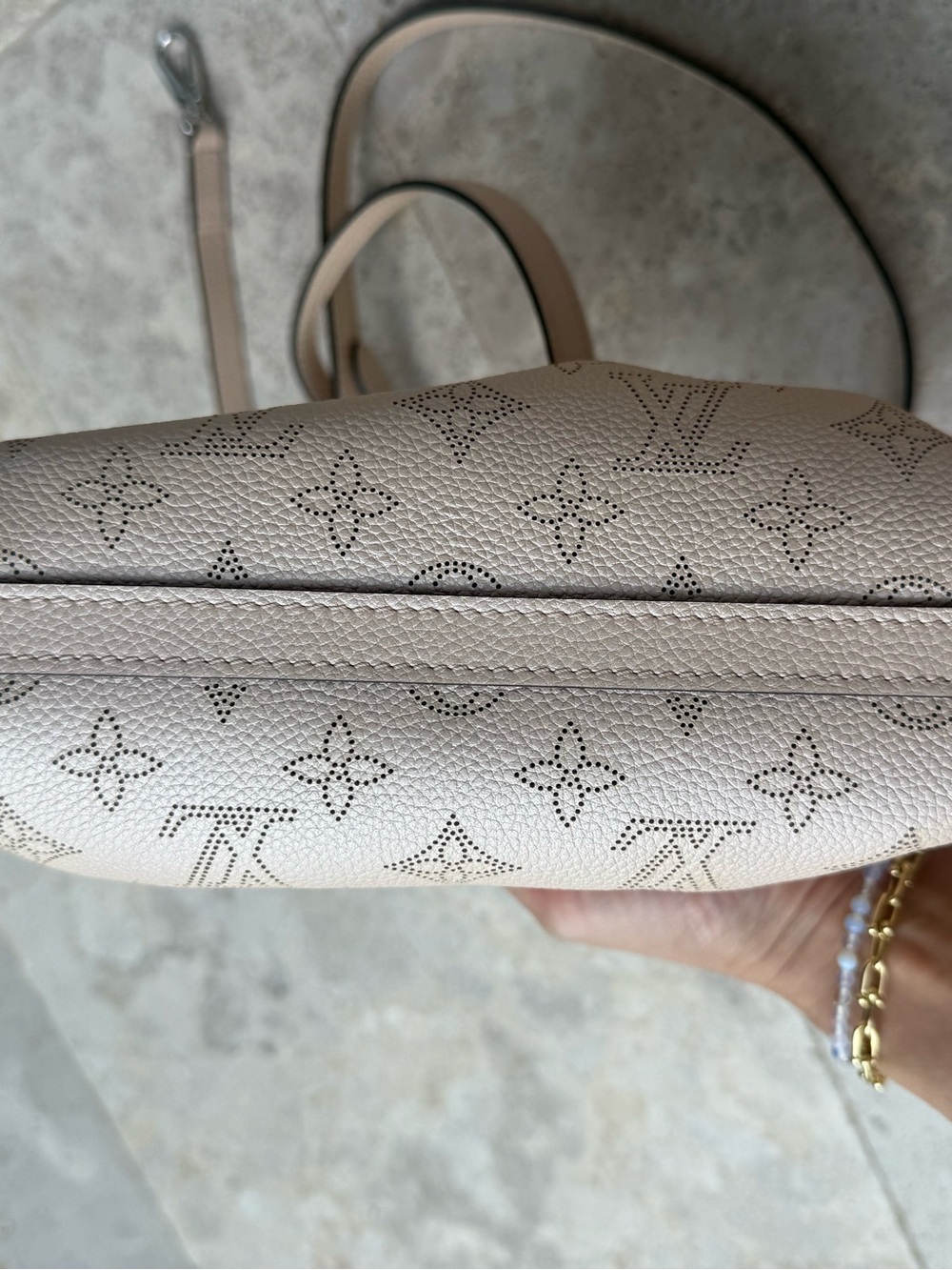 Louis Vuitton Pale Blush Perforated Monogram Clutch - Picture 7 of 7
